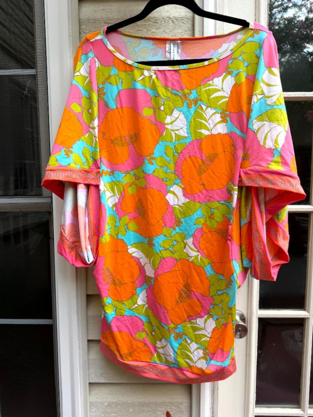 NWT TRINA TURK Playa De Flor Swimsuit Cover-Up Tunic Dress Floral, Size M